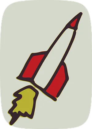 Retro Style Rocket Illustration PNG Image