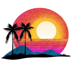 Retro Sunset Graphic PNG 2 PNG image with transparent background