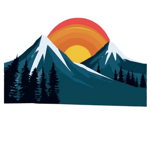 Retro Sunset Mountain Peaks PNG jnk46 PNG with transparent background