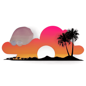 Retro Sunset Scenery PNG usa PNG with transparent background