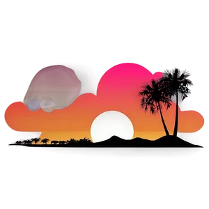 Retro Sunset Scenery Png Usa PNG Image