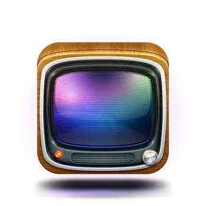 Retro T V Icon Illustration PNG Image