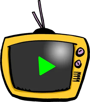 Retro T V Iconwith Play Symbol PNG Image