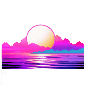 Retro Vaporwave Sunset PNG 06112024 PNG image with transparent background