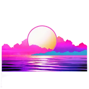 Retro Vaporwave Sunset Png 06112024 PNG Image