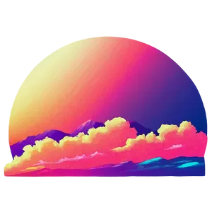 Retro Vaporwave Sunset Png 34 PNG Image