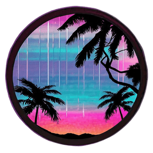 Retro Vaporwave Sunset PNG duo40 PNG image with transparent background