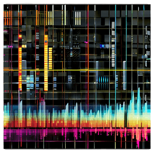 Retro Waveform PNG qdl7 PNG with transparent background