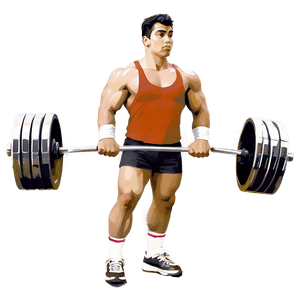 Retro Weightlifting PNG jlv45 PNG image with transparent background