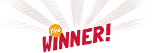 Retro Winner Announcement Banner PNG Image