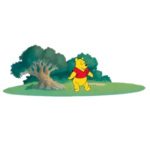 Retro Winnie The Pooh Scene Png Vfc86 PNG Image