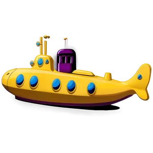 Retro Yellow Submarine Design Png Uva PNG Image