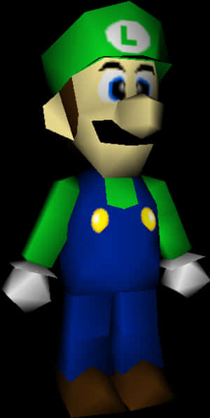 Retro3 D Luigi Graphic PNG image with transparent background