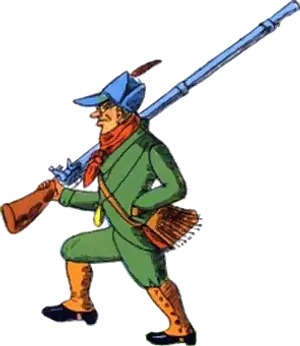Revolutionary Soldier Carrying Musket PNG Image