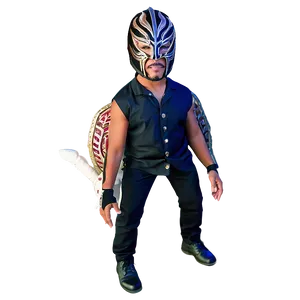 Rey_ Mysterio_ Luchador_ Pose PNG Image