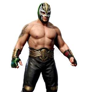 Rey_ Mysterio_ Wrestling_ Pose PNG Image