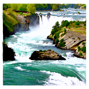 Rhine Falls Natural Beauty PNG swb PNG