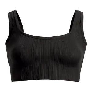 Ribbed Black Crop Top Png Goc98 PNG Image