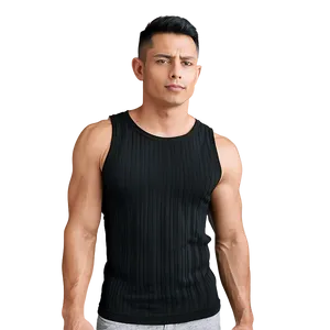 Ribbed Black Tank Top Png Qcx PNG Image