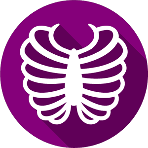Ribcage Icon Purple Background PNG image with transparent background