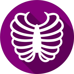 Ribcage Icon Purple Background PNG Image