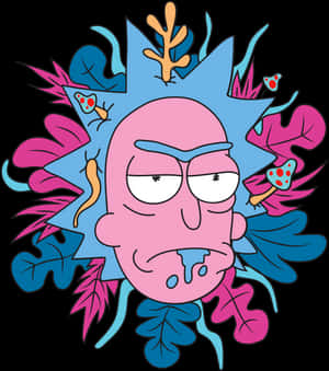 Rick Sanchez Floral Backdrop PNG image with transparent background