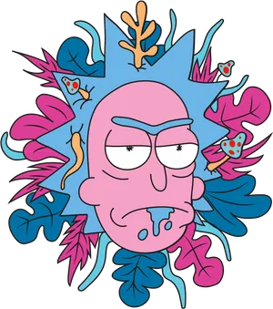 Rick Sanchez Floral Backdrop PNG Image