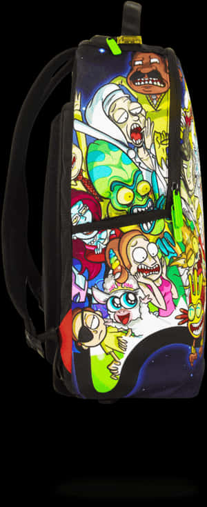 Rickand Morty Character Print Backpack PNG image with transparent background