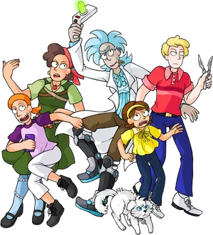 Rickand Morty Characters Adventure PNG Image