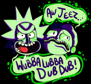 Rickand Morty Expressions Aw Jeez Wubba Lubba Dub Dub PNG image with transparent background
