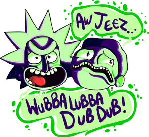 Rickand Morty Expressions Aw Jeez Wubba Lubba Dub Dub PNG Image