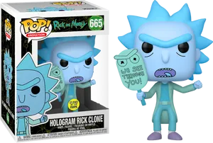 Rickand Morty Hologram Rick Clone Funko Pop PNG Image