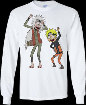 Rickand Morty Naruto Crossover Sweatshirt PNG image with transparent background