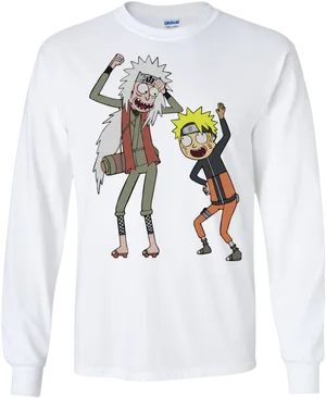 Rickand Morty Naruto Crossover Sweatshirt PNG Image