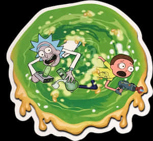 Rickand Morty Portal Escape Sticker PNG image with transparent background