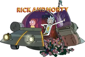 Rickand Morty Spaceship Adventure PNG Image