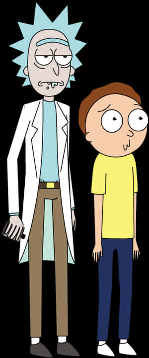 Rickand Morty Standing Together PNG image with transparent background