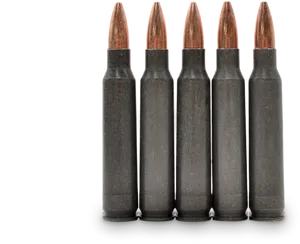 Rifle Ammunition Lineup PNG Image