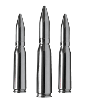 Rifle Ammunition Three Rounds PNG image with transparent background