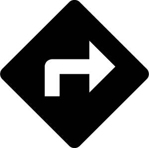 Right Turn Arrow Sign PNG image with transparent background