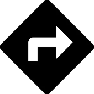 Right Turn Arrow Sign PNG Image