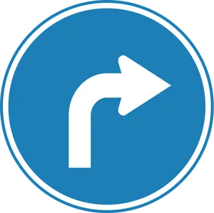 Right Turn Traffic Sign PNG Image