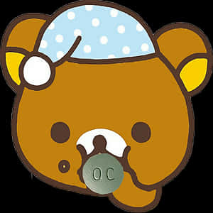 Rilakkuma Bear With Pacifier PNG image with transparent background