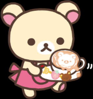 Rilakkuma Cafe Server Cute Illustration PNG image with transparent background
