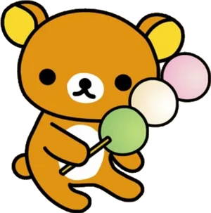 Rilakkuma Holding Dango Sticks PNG Image