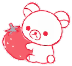 Rilakkuma Hugging Strawberry PNG Image