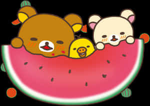 Rilakkuma Watermelon Slice PNG image with transparent background