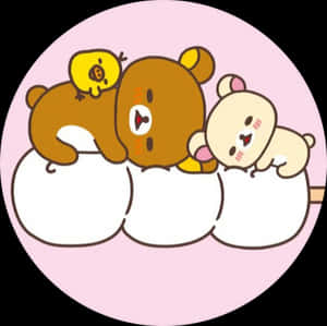 Rilakkumaand Friends Resting PNG image with transparent background