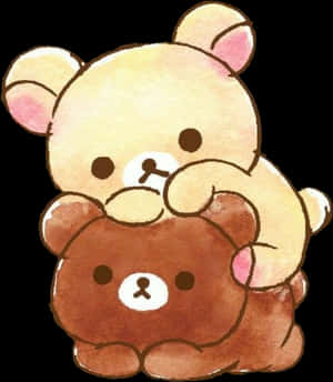 Rilakkumaand Korilakkuma Cuddling PNG image with transparent background