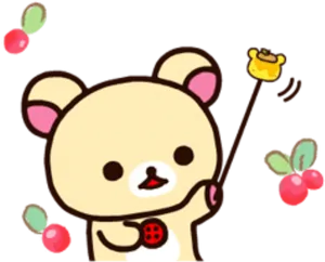 Rilakkumawith Chick Balloonand Cherries PNG Image